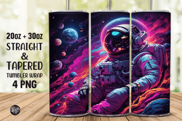 Astronaut in Galaxy Tumbler Wrap 20oz