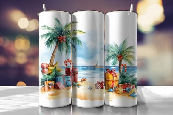 Beach Christmas Tumbler Wrap 5