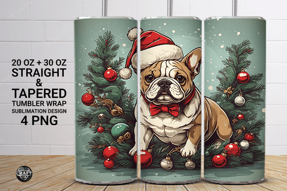 Christmas Dog Tumbler Wrap Sublimation