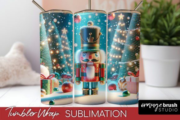 Christmas Nutcracker Tumbler Wrap PNG