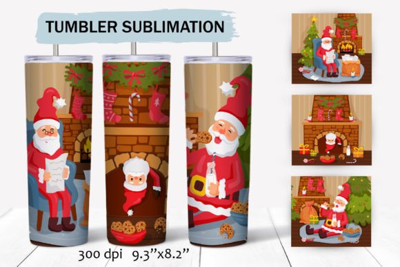 Christmas Santa Claus Tumbler Wraps