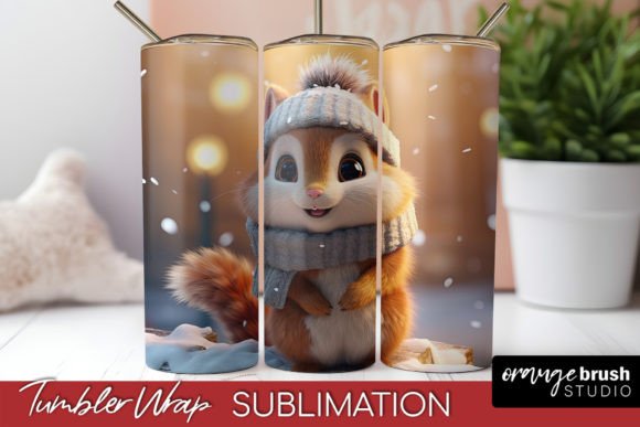 Christmas Squirrel Tumbler Wrap