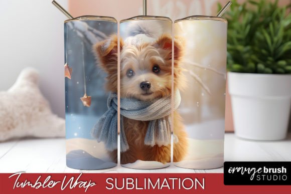 Christmas Tumbler Wrap, Dog Sublimation