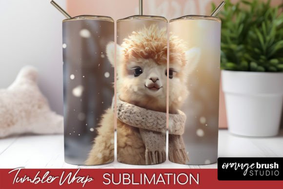 Christmas Tumbler Wrap, Lama Sublimation