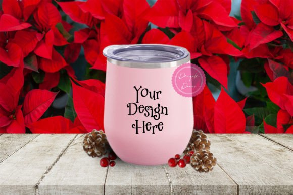 Christmas Wine Tumbler Mock Up
