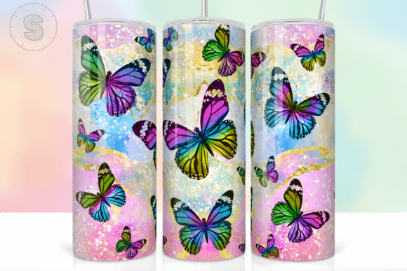 Colorful Butterfly Tumbler Wrap