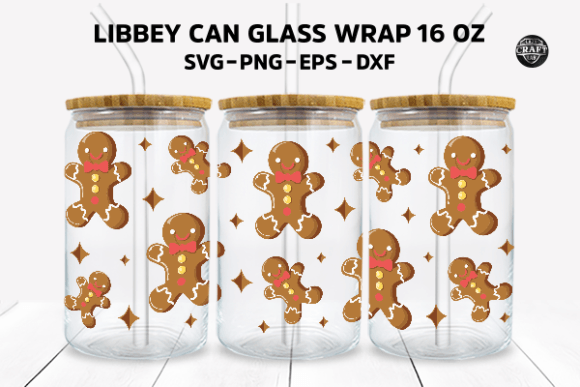 Gingerbread Man Christmas Can Glass SVG
