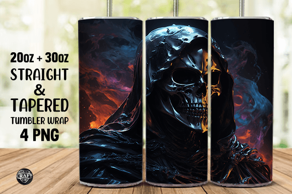 Grim Reaper Tumbler Wrap 20oz PNG Design