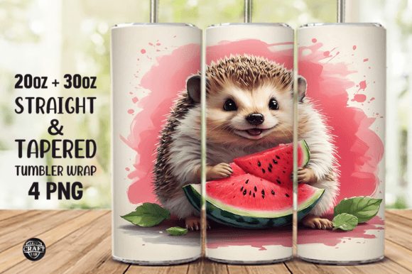 Hedgehog with Watermelon Tumbler Wrap