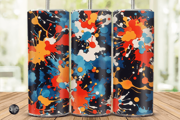 Ink Splashes Tumbler Wrap 20oz PNG