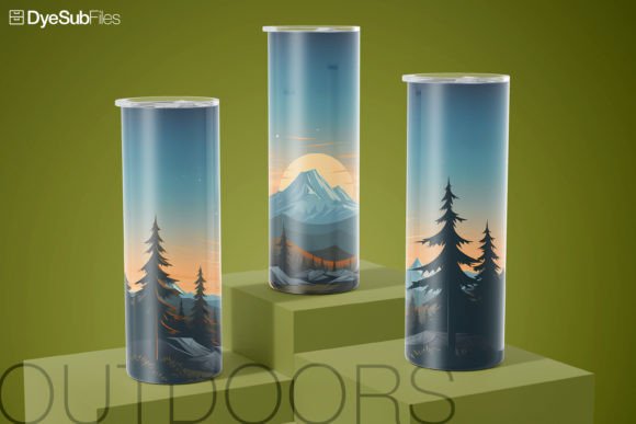 Mountain Camping Outdoors Tumbler Wrap