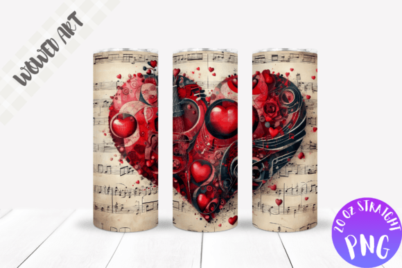 Music 20 Oz Skinny Tumbler Wrap