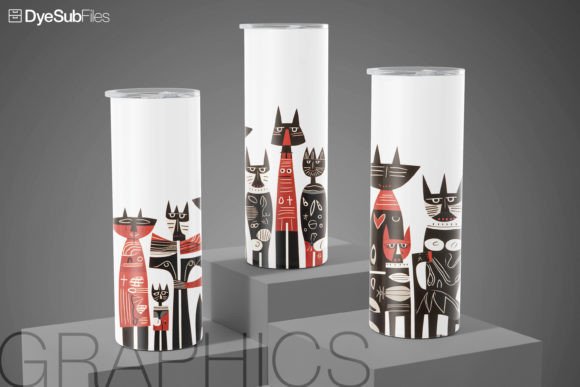 Picasso Inspired Cat Family Tumbler Wrap