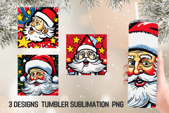 Pop Art Santa Claus Tumbler Wrap