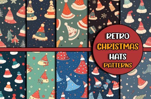 Retro Christmas Hats SVG Bundle