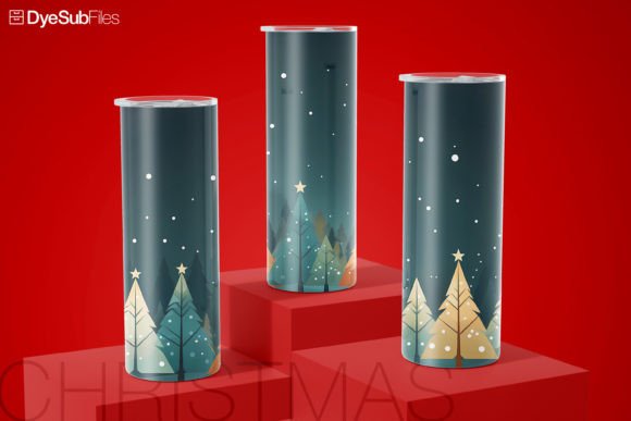 Retro Christmas Trees Tumbler Wrap