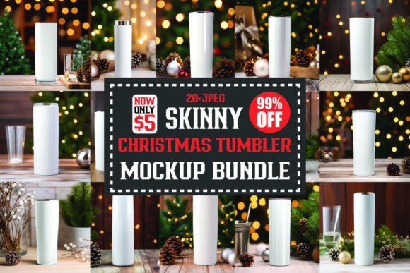 Skinny Tumbler Free Mockups Bundle