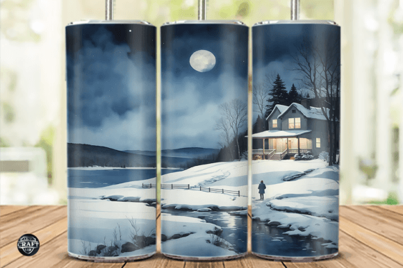 Snowy Landscape Christmas Tumbler Wrap