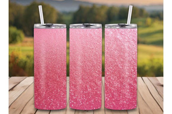 Sparkling Pink Glitter Ombre Tumbler