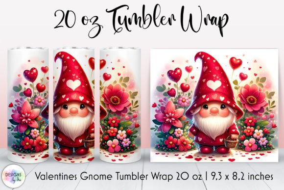 Valentines Gnome Tumbler Sublimation