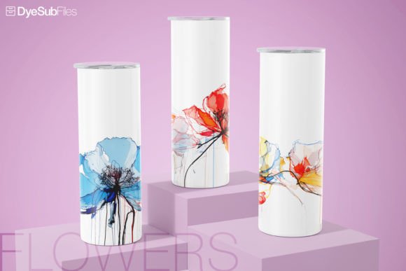 Watercolor Flower Tumbler 20oz Wrap