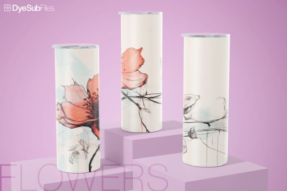 Watercolor Flower Tumbler Wrap